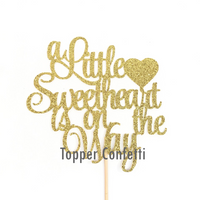 A Little Sweetheart is on the Way Cake Topper