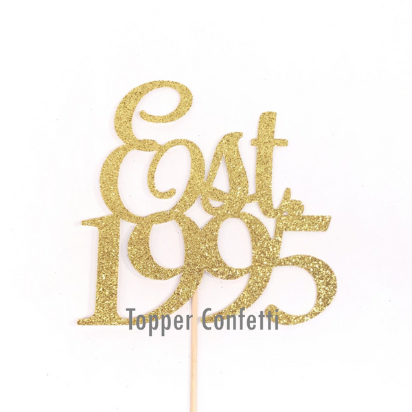 Est 1995 Cake Topper